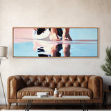 Soft Beach Reflection, Coastal Art, Minimalist Print, Pastel Wall Art, Boho Decor, Living Room Wall Art, Canvas Print, Summer Vibes