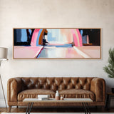 Abstract Rainbow Arch, Modern Colorful Art, Vibrant Wall Decor, Playful Aesthetic, Statement Piece, Kids Room Art, Framed Canvas Print