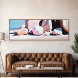 Sunset Rockscape, Ocean Horizon, Beach Tranquility, Pastel Coastal Wall Art, Relaxing Beach House Decor, Canvas Print, Boho Aesthetic