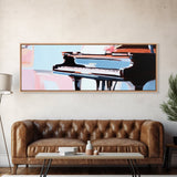 Grand Piano, Music Lover Gift, Classical Music Art, Elegant Interior, Framed Canvas Print, Minimalist Home Office Decor
