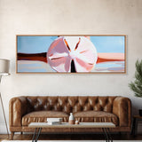 Sand Dollar Art, Coastal Wall Decor, Beach House Art, Nautical Print, Minimalist Ocean Painting, Pastel Seascape, Framed Canvas Print