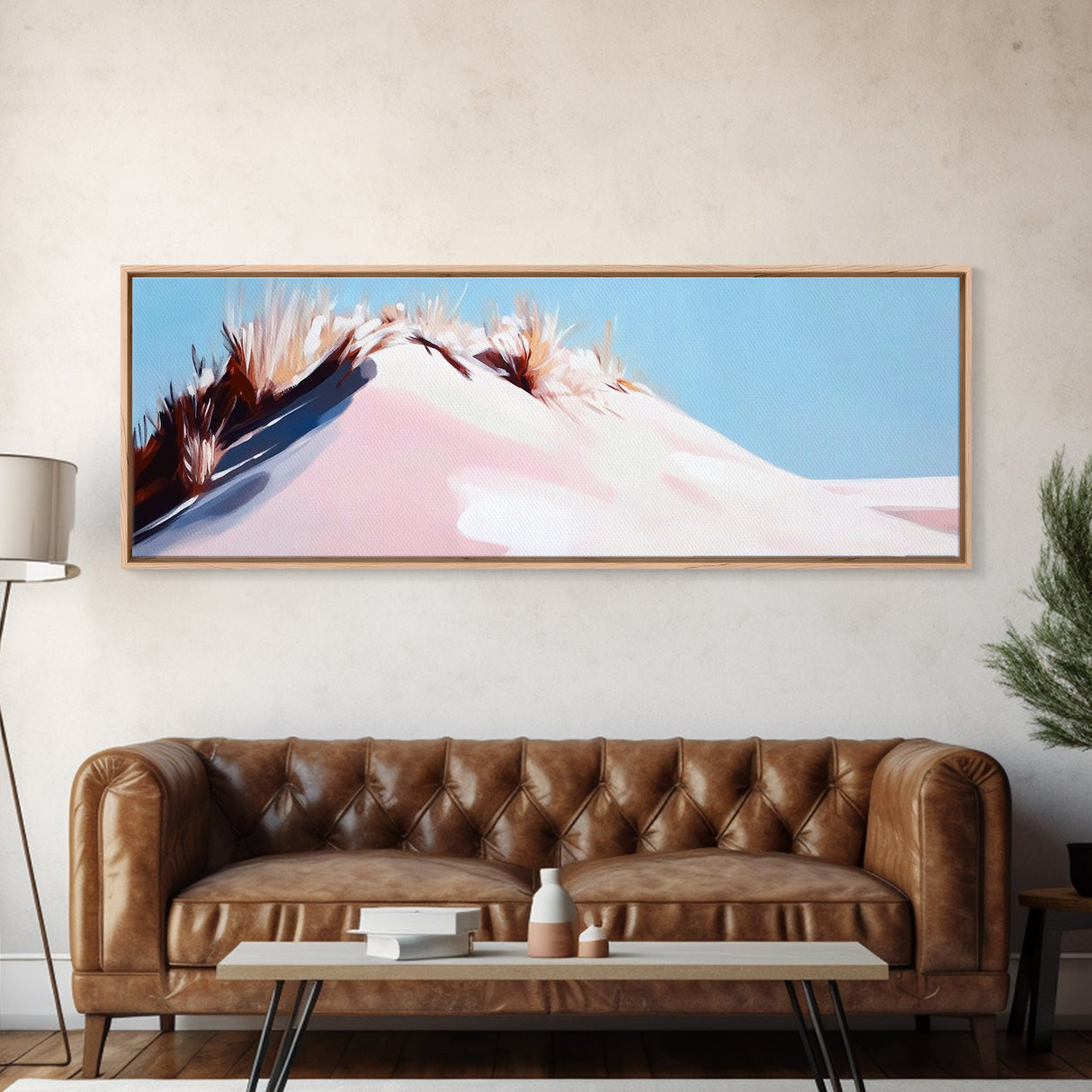 Dune Grass, Beach Landscape, Coastal Painting, Pastel Sand Art, Minimalist Seascape, Boho Wall Decor, Living Room Art, Canvas Print