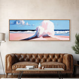 Crashing Waves, Ocean Seascape, Coastal Painting, Pastel Beach Decor, Minimalist Art, Nautical Wall Print, Living Room Art, Canvas Print