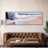 Ocean Waves, Surf Art, Coastal Horizon, Serene Beach Scene, Nautical Theme, Framed Canvas Print, Living Room Wall Art, Beach Decor