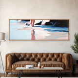 Reflection, Beach Walk, Minimalist Art, Framed Canvas Print, Coastal Decor, Ocean Wall Art, Boho Art, Bedroom Wall Art, Relaxing Aesthetic