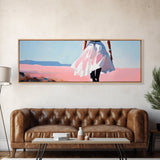 Flowing Dress, Beach Walk, Pastel Aesthetic, Dreamy Art, Canvas Print, Bedroom Wall Art, Feminine Home Decor, Soft Colors
