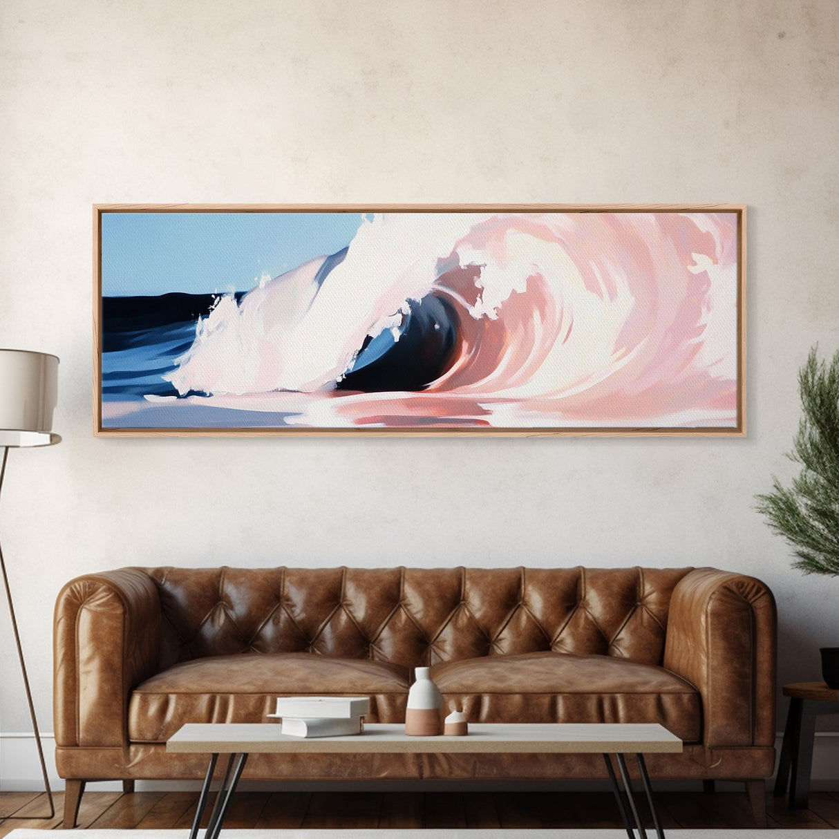 Wave Curl, Ocean Power, Surfer's Dream, Coastal Energy, Framed Canvas Print, Beach House Decor, Modern Wall Art, Sea Lover Gift