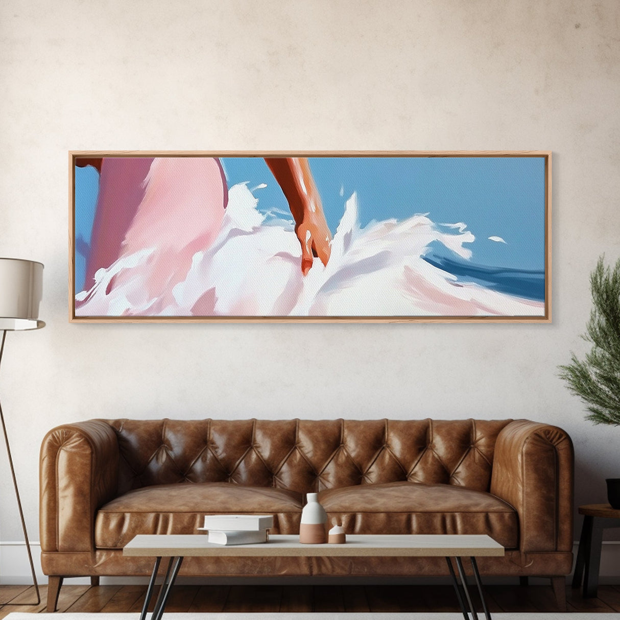 Surfer Wave Art, Coastal Water Print, Abstract Beach Painting, Modern Ocean Aesthetic, Large Canvas Print, Living Room Wall Decor