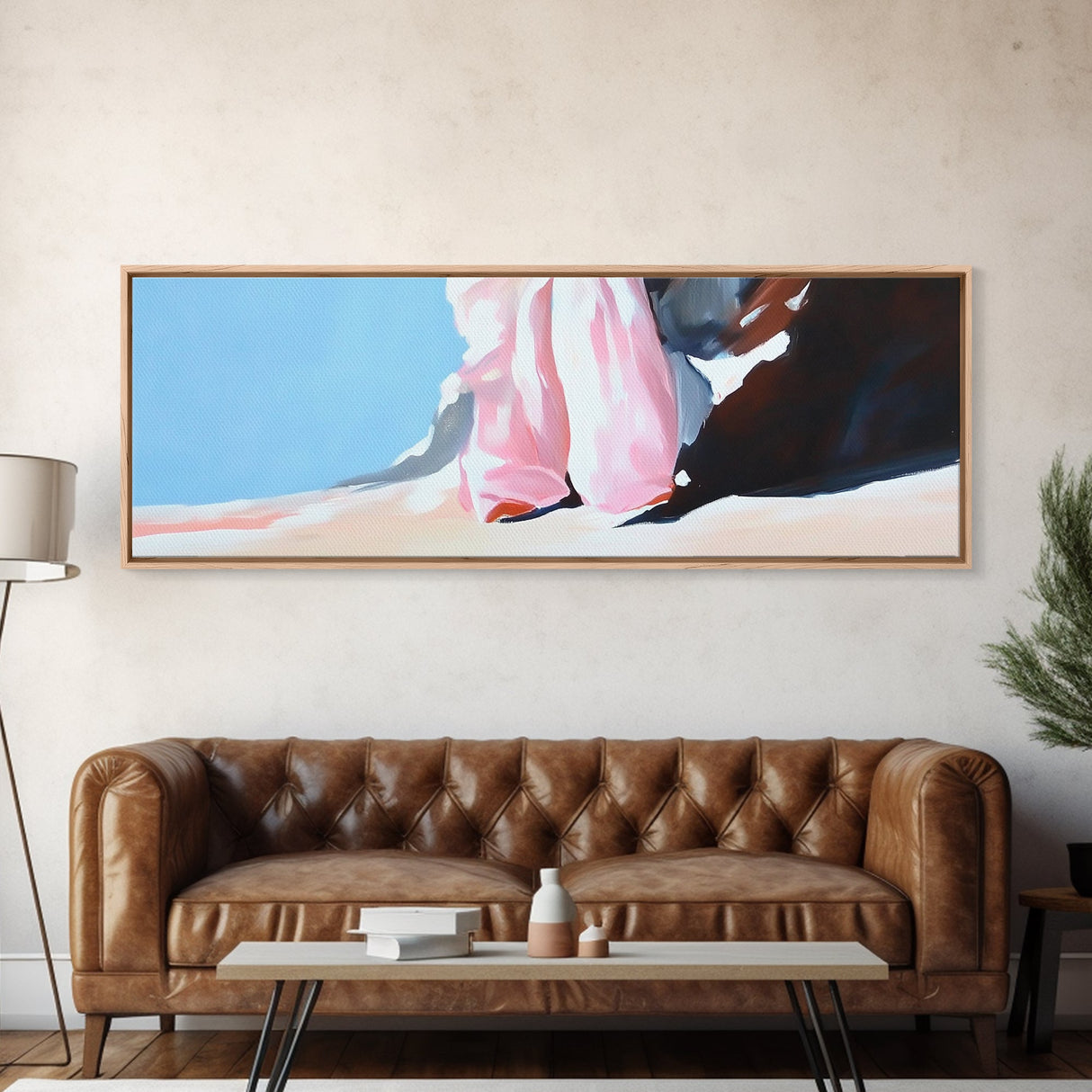 Sunset Shoreline Art, Warm Beach Scene, Tranquil Coastal Print, Ocean View Painting, Large Canvas Print, Serene Wall Decor, Living Room Art