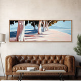 Tree Lined Path, Coastal Art, Scenic Landscape, Framed Canvas Print, Office Wall Art, Minimalist Nature Decor, Modern Impressionism