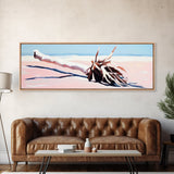 Fallen Palm, Driftwood Beach, Coastal Landscape, Framed Canvas Print, Ocean Art, Beach House Decor, Minimalist Nature Aesthetic