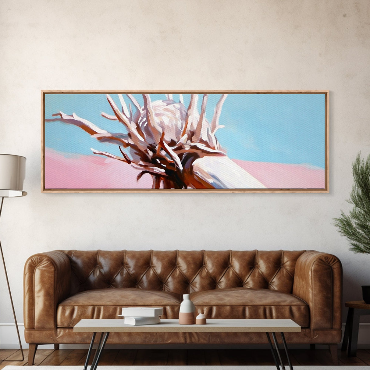 Palm Root, Coastal Texture, Natural Decor, Framed Canvas Print, Beach Wall Art, Boho Nature Style, Contemporary Minimalist Artwork