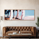 Seaside Trees, Coastal Serenity, Minimalist Nature Art, Zen Wall Decor, Neutral Home Aesthetic, Framed Canvas Print, Modern Tranquility