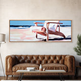 Beach Chair, Coastal Relaxation, Vacation Home Art, Canvas Print, Seaside Aesthetic, Minimalist Beach Painting, Soft Pastel Art