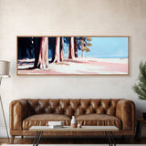 Tranquil Forest, Coastal Landscape, Minimalist Wall Art, Framed Canvas Print, Nature Decor, Beach House Wall Art, Boho Aesthetic