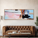 Sailboat Reflection, Nautical Art, Marina Landscape, Framed Canvas Print, Minimalist Coastal Decor, Ocean Painting, Living Room Wall Ar