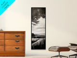 Stormy Horizon, Moody Landscape, Coastal View, Canvas Print, Black and White Art, Minimalist Painting, Modern Wall Decor, Office Art
