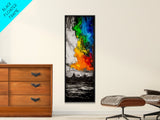 Color Explosion, Abstract Nature, Mountain Glow, Canvas Print, Vibrant Wall Art, Modern Painting, Bold Home Decor, Statement Piece