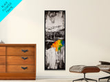 Autumn Hills, Colorful Fall Landscape, Rustic Cabin Art, Modern Impressionist, Vibrant Nature Scene, Canvas Print
