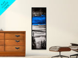 Abstract Seascape, Blue Black Wall Art, Coastal Canvas Print, Living Room Artwork, Ocean Decor, Large Modern Art, Contemporary Print