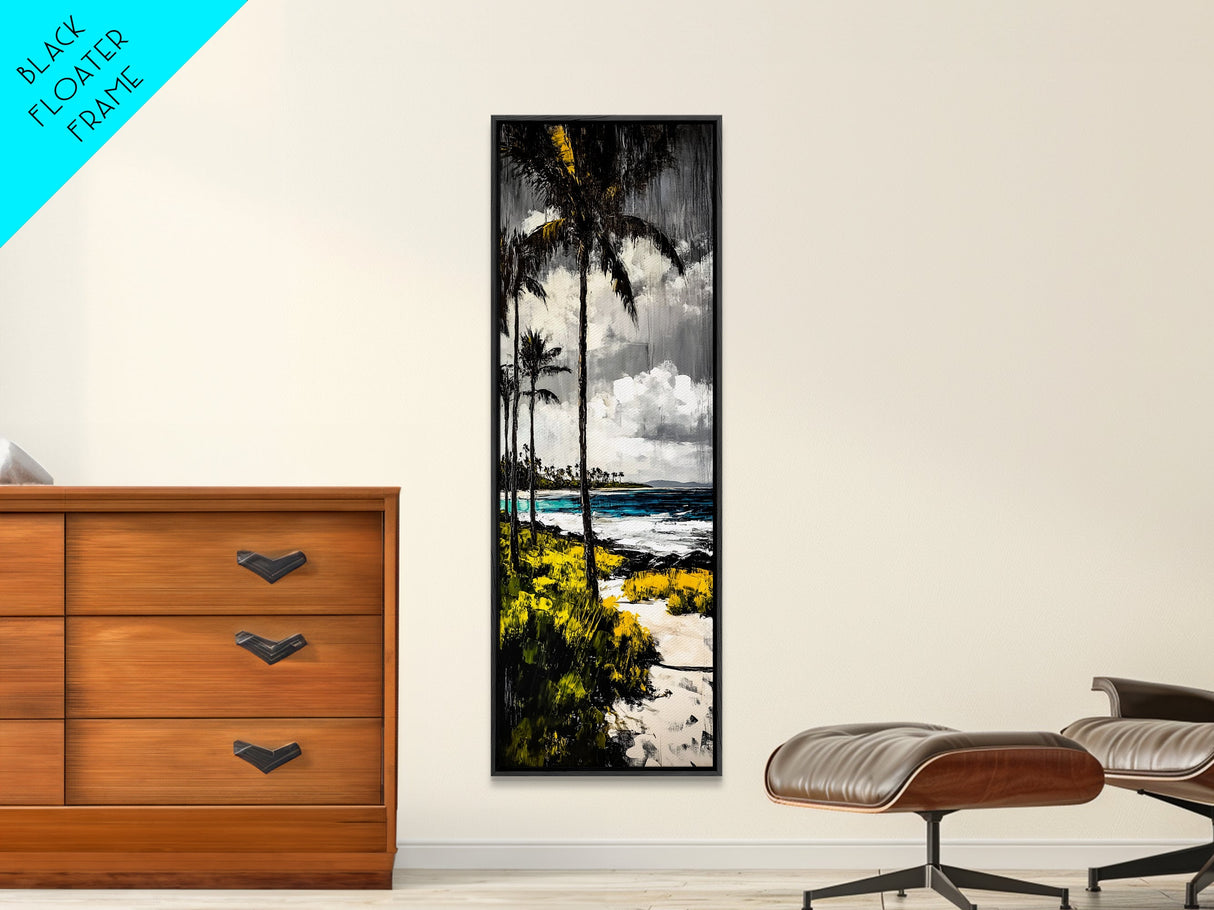 Tropical Beach, Palm Tree, Ocean View, Coastal Wall Art, Canvas Print, Beach House Decor, Modern Wall Art, Living Room Art