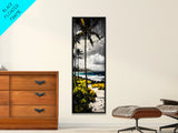 Tropical Beach, Palm Tree, Ocean View, Coastal Wall Art, Canvas Print, Beach House Decor, Modern Wall Art, Living Room Art