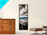 Tranquil Ocean View, Coastal Landscape Art, Blue Waters, Minimalist Beach Scene, Canvas Print, Living Room Decor, Serene Nature Art