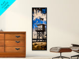 Lifeguard Tower, Beach House Decor, Coastal Wall Art, Canvas Print, Blue and White Painting, Nautical Home Decor, Summer Beach Art