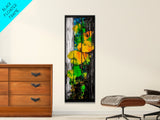 Abstract Lily Pads, Vibrant Nature Art, Colorful Botanical Wall Decor, Canvas Print, Modern Home Art, Green and Yellow Painting