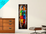 Abstract Surfboard, Vibrant Beach Art, Boho Wall Decor, Coastal Home, Surf Culture, Canvas Print, Living Room, Colorful Statement