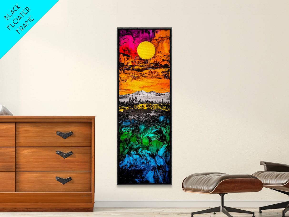 Vibrant Sunset, Landscape Art, Colorful Art, Nature Scene, Framed Canvas Print, Living Room Wall Art, Modern Home Decor, Autumn Wall Art