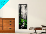 Misty Forest, Green Ferns, Moody Nature, Dark Aesthetic, Wall Decor, Canvas Print, Living Room Art, Modern Minimalist Artwork
