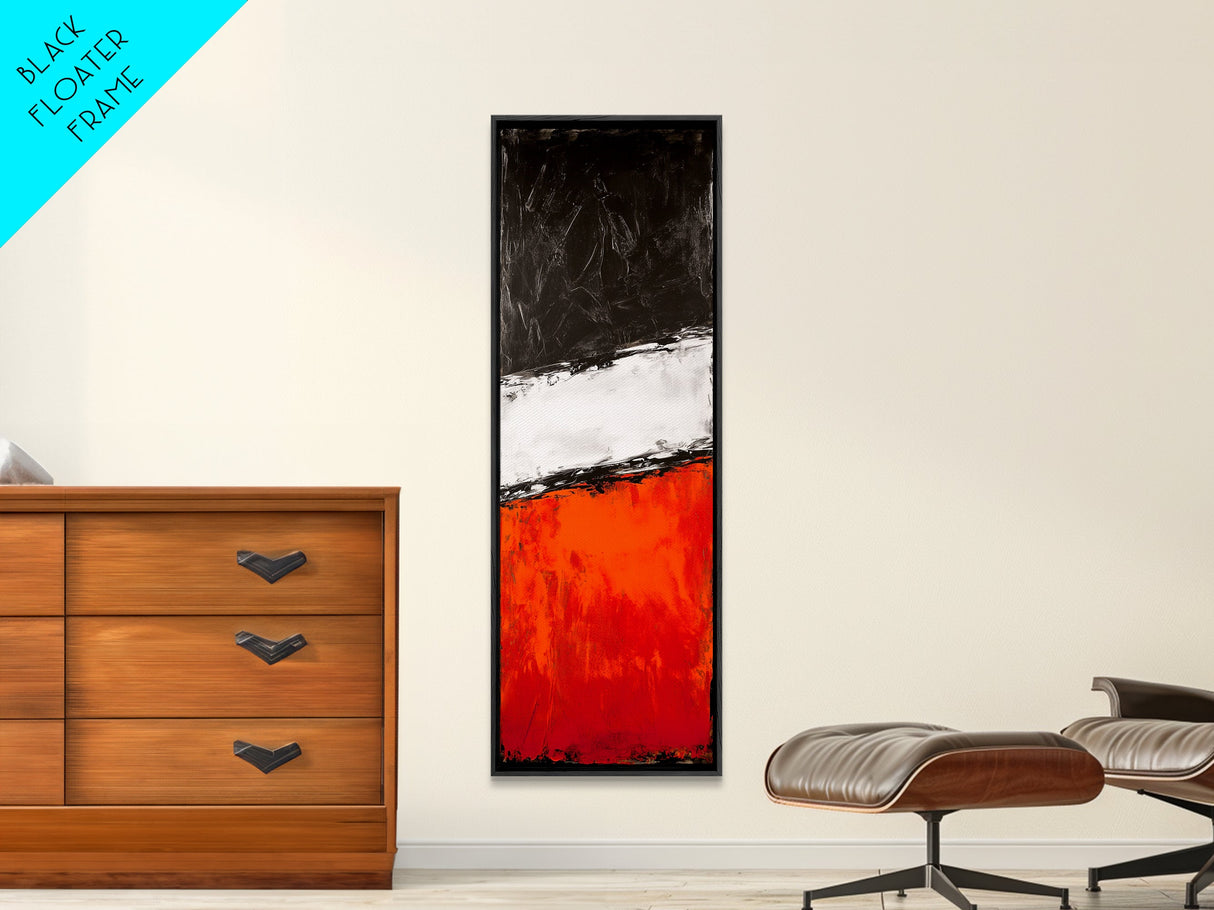 Bold Abstract, Red and Black, Minimalist Art, Contemporary Statement, Wall Decor, Framed Canvas Print, Modern Living Room Artwork