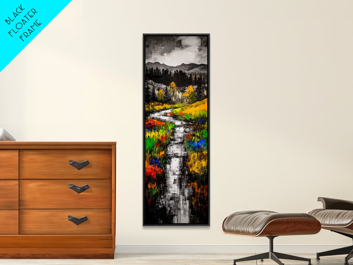 Monochrome River, Scenic Landscape, Canvas Print, Black And White Wall Art, Nature Inspired, Minimalist Home, Modern Office Decor