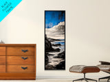 Sunset Horizon, Rocky Beach, Ocean Scene, Canvas Print, Contemporary Wall Art, Beach House Decor, Serene Nature Art