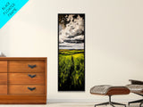 Rolling Fields, Green Landscape Painting, Farmhouse Wall Art, Nature Artwork, Rustic Home Decor, Country Living Room Art, Canvas Print