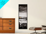 Moody Landscape Art, Black and White Painting, Nature Inspired Wall Decor, Rustic Home Accent, Modern Minimalist Style, Canvas Print