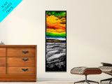 Vibrant, Sunset, Beach, Framed Canvas Print, Colorful Seascape, Tropical Wall Art, Sunset Painting, Living Room Decor, Ocean Art