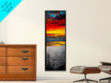 Vibrant, Sunset, Beach, Framed Canvas Print, Coastal Wall Art, Tropical Sunset, Living Room Decor, Bold Colorful Painting