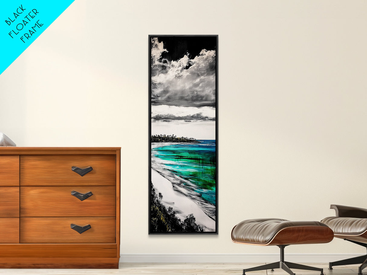 Turquoise Shore, Tropical Art, Beach Landscape, Canvas Print, Coastal Wall Art, Vibrant Ocean Decor, Living Room Artwork, Beach House