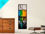 Abstract Geometry, Color Blocks, Industrial Design, Modern Minimalist, Framed Canvas Print, Contemporary Art, Living Room Wall Art