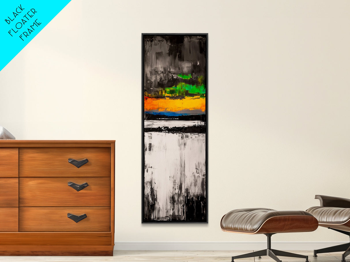 Colorful Sunset, Abstract Seascape, Modern Wall Art, Bold Landscape Painting, Framed Canvas Print, Living Room Decor, Statement Art
