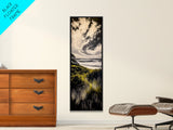 Coastal View, Ocean Landscape Art, Beach House Decor, Blue Sky Painting, Nautical Art, Modern Seascape, Framed Canvas Print