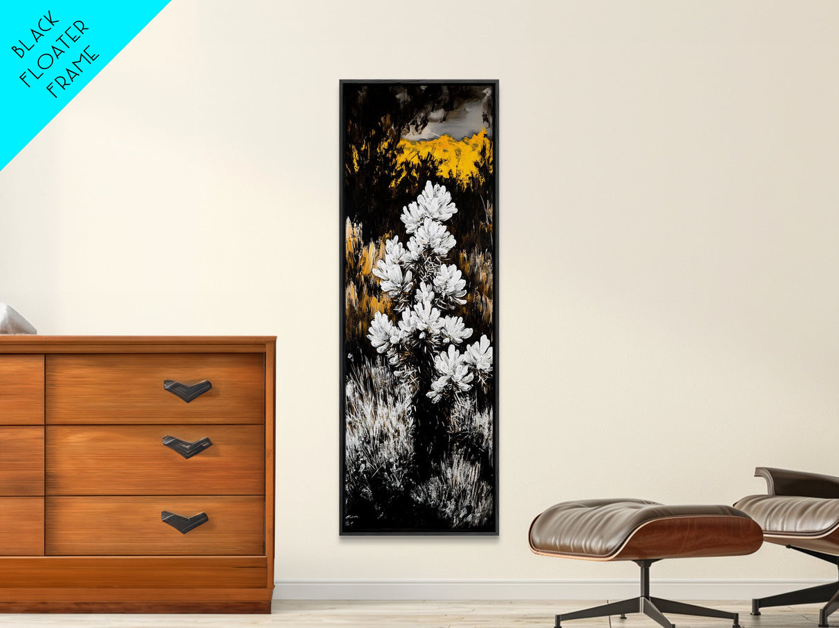 Wildflowers Bloom, Nature Landscape, Fall Forest Scene, Canvas Print, Rustic Wall Art, Yellow White Art, Boho Decor, Country Home Decor