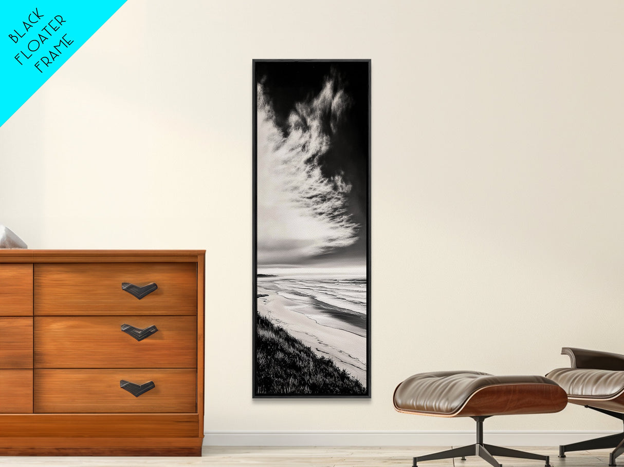Beach Sunset, Coastal Wall Art, Seascape Painting, Ocean Waves, Framed Canvas Print, Minimalist Decor, Bedroom Wall Art, Gift Idea