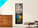 Rainbow Reflection, Colorful Landscape, Abstract Painting, Framed Canvas Print, Modern Wall Art, Office Decor, Unique Gift