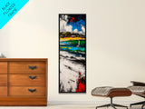 Sailboat Bay, Coastal Wall Art, Nautical Decor, Framed Canvas Print, Ocean Scene, Beach House Decor, Living Room Artwork