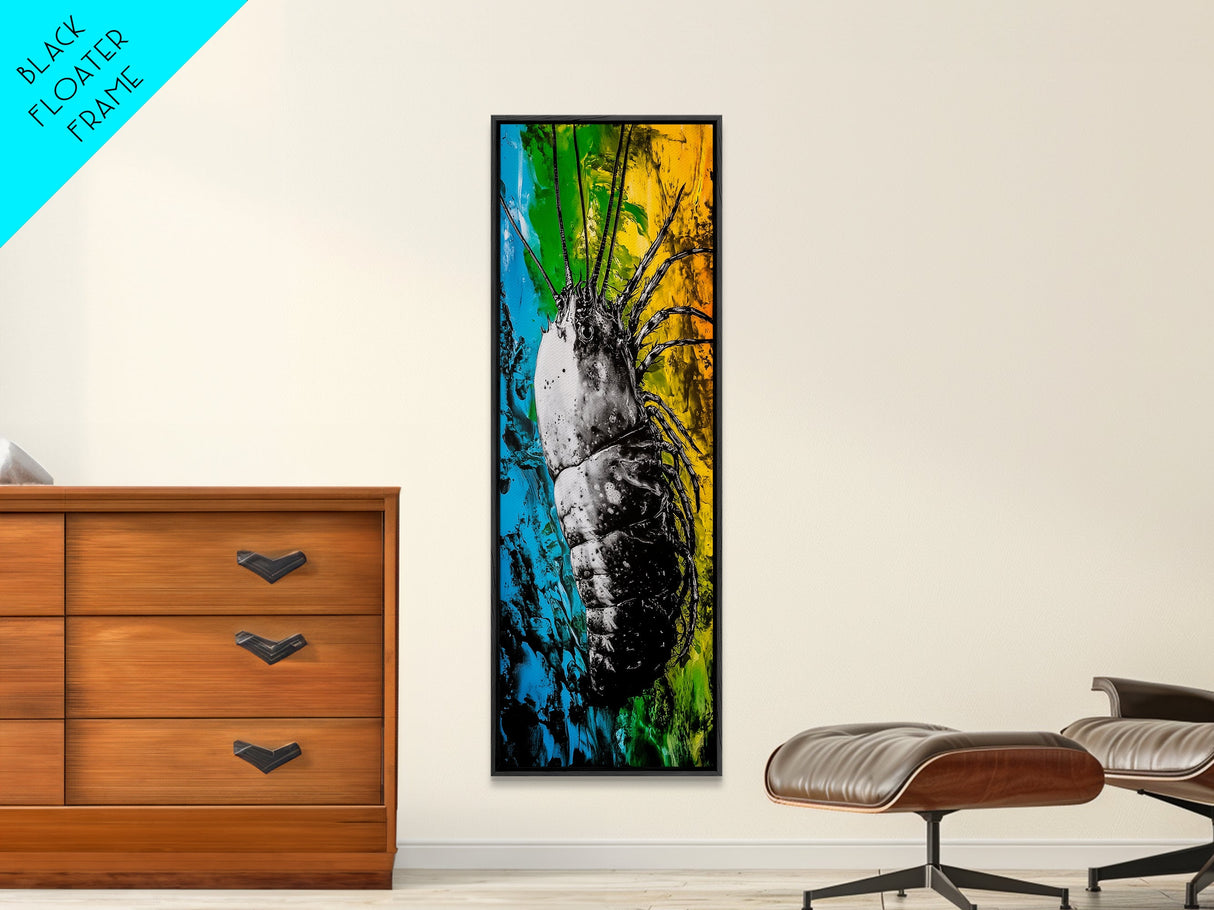 Abstract Bug Art, Colorful Insect Painting, Modern Wall Decor, Framed Canvas Print, Boho Wall Art, Living Room Artwork, Nature Inspired