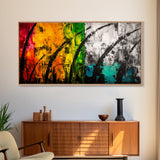 Colorful Abstract, Bold Nature, Autumn Tones, Framed Canvas Print, Modern Home Decor, Boho Art, Large Statement Piece, Living Room Art