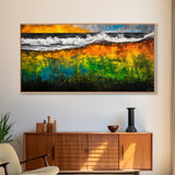 Ocean Waves, Vibrant, Abstract, Seascape, Canvas Print, Beach House Art, Coastal Wall Decor, Summer Decor, Nautical Art, Living Room Art